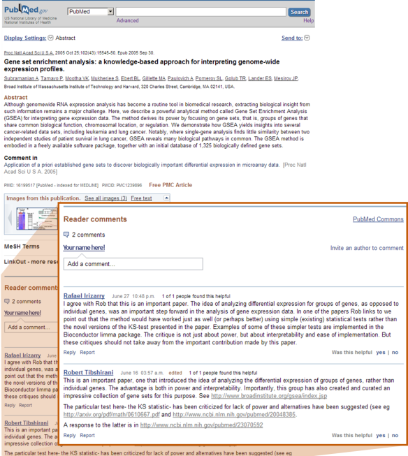 PubMed Commons: A New Forum for Scientific